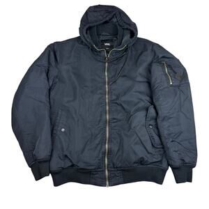 Vans Hooded Bomber Jacket Black Small Skate Puffer